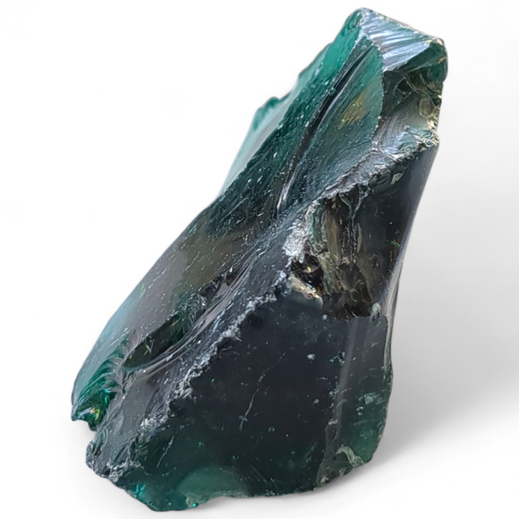 Emerald Green Art Glass Cullet Glowing Translucent Manganese Slag #5GL213 - Picture 3 of 6